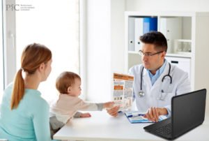 PIC Doctor Educating with Vaccine Risk Statement